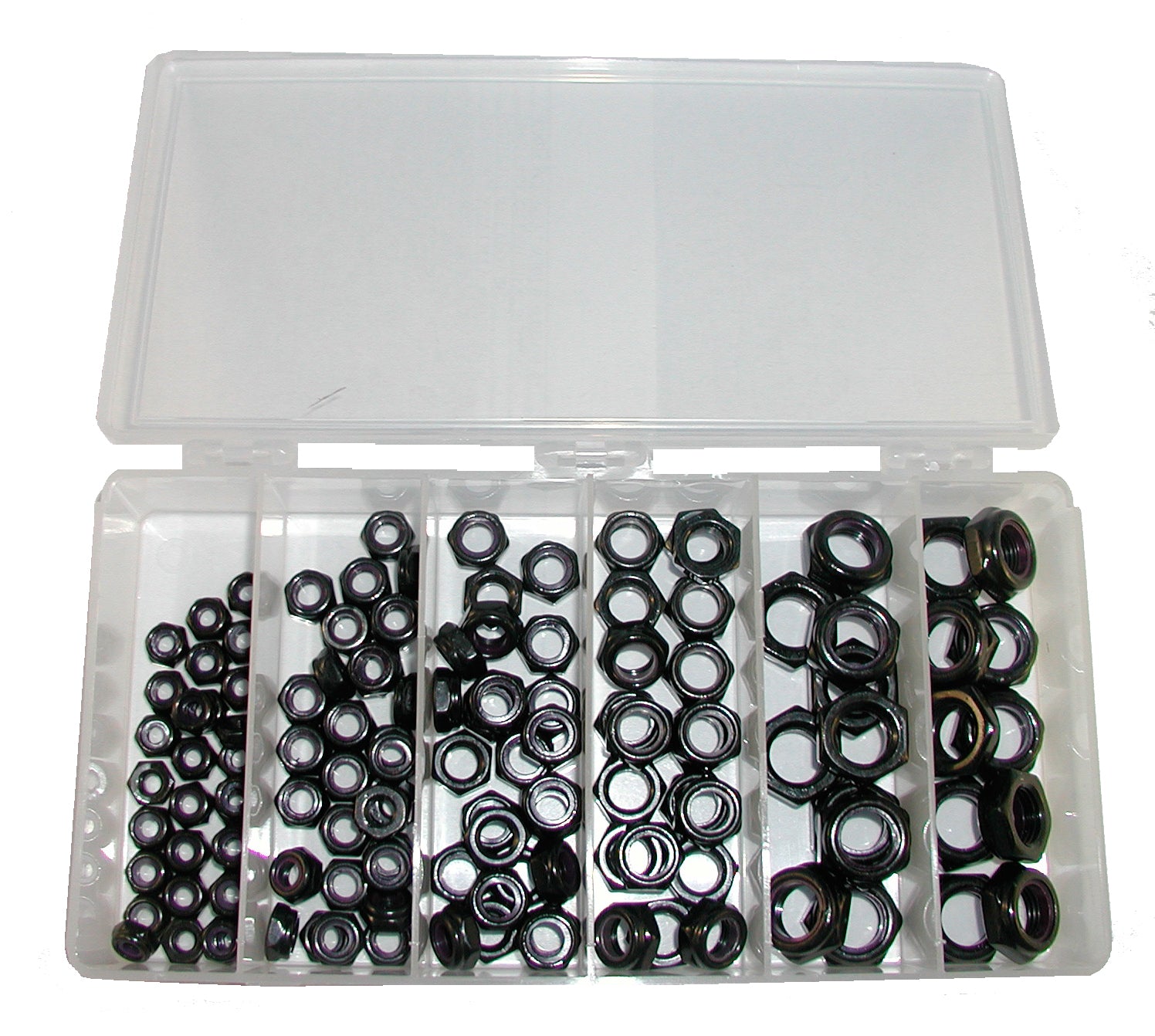 Bulk Fastener Box Kits - Black Oxide Locknut Kit - 145 Pieces