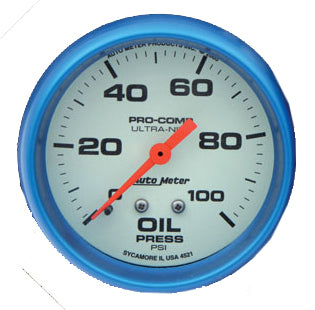 AutoMeter Glow-in-the-dark Gauges - AutoMeter Glow-in-the-dark Oil Pressure Gauge