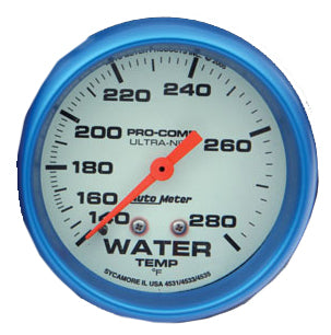 AutoMeter Glow-in-the-dark Gauges - AutoMeter Glow-in-the-dark Water Temp Gauge