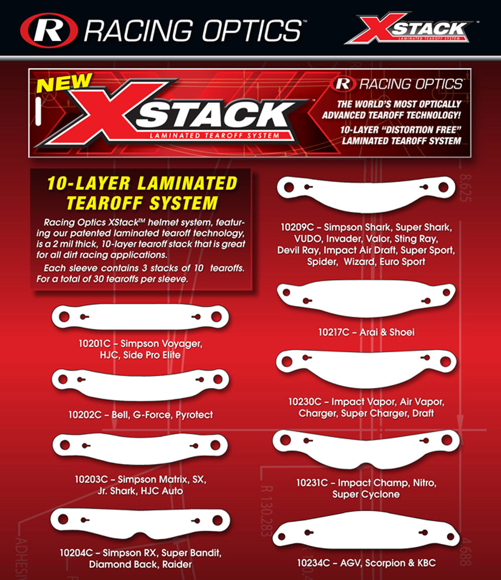 Racing Optics X Stack Tear-Offs